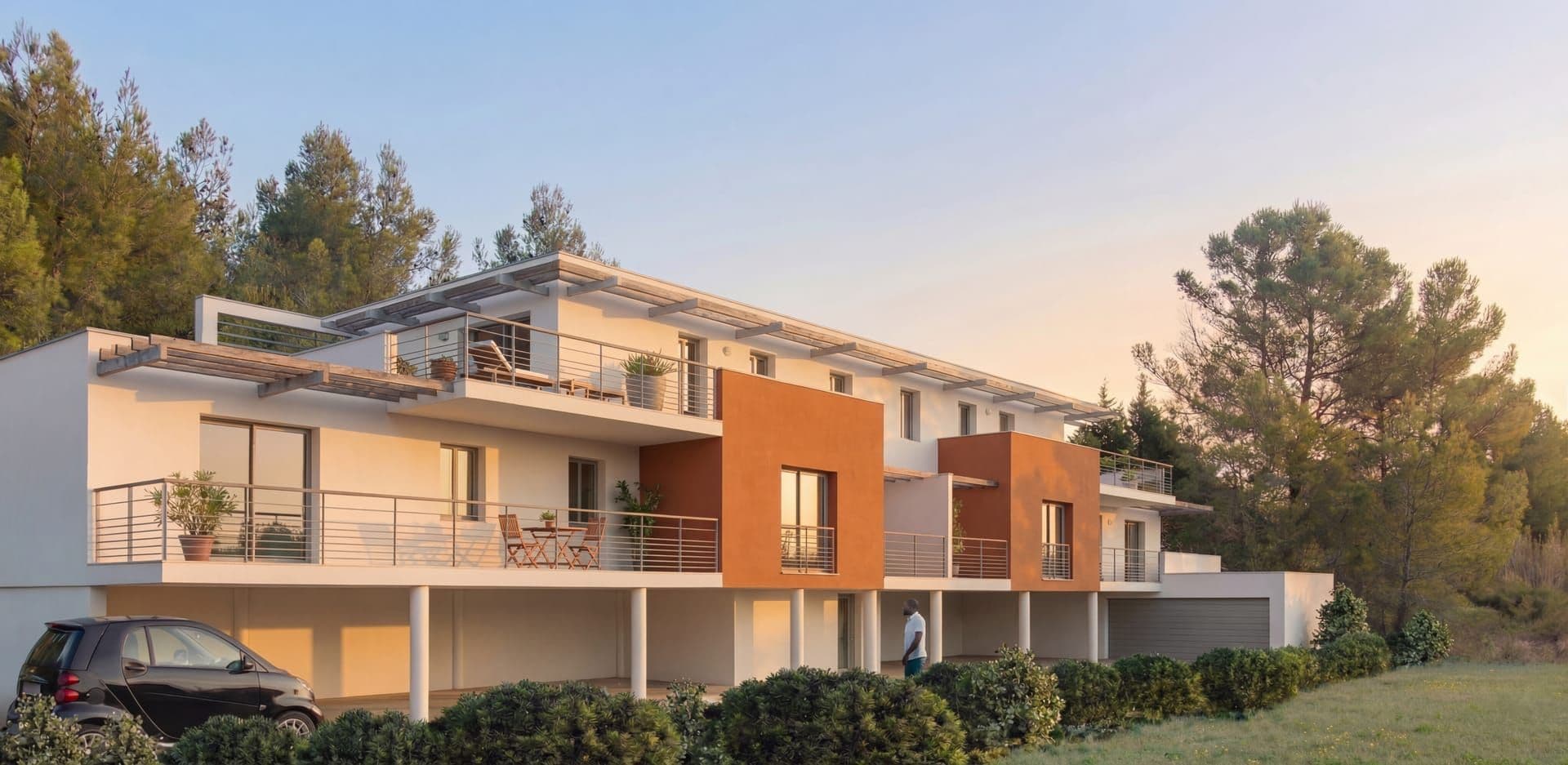 Logements collectifs LES TERRASSES DE LA PLAINE à JACOU (34) — projet d'architecte Reservoir Architecture, image 1